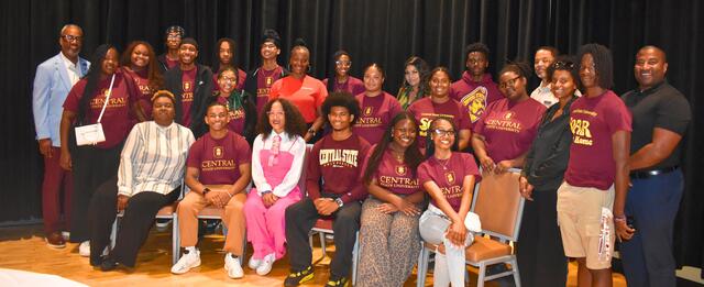 a large group of students staff and corporate partners