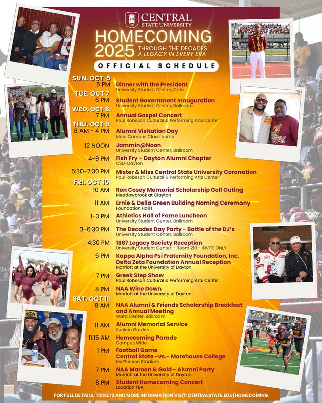 CSU Homecoming Schedule 2025 - Aug 18